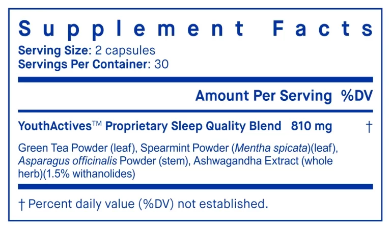 Youthful-Sleep-Supplement-Facts